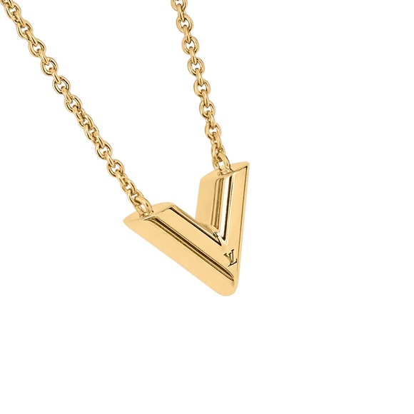 LOUIS VUITTON Gold Essential V Necklace - Picture 1 of 11